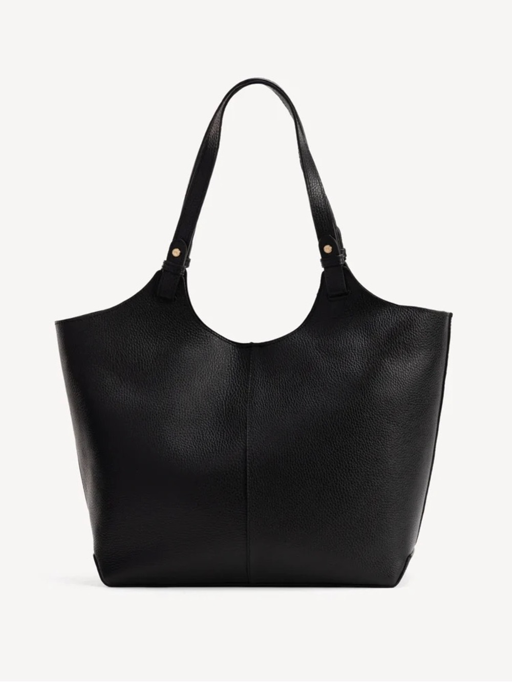 Poppy Barley Black Lisboa Leather Tote Bag